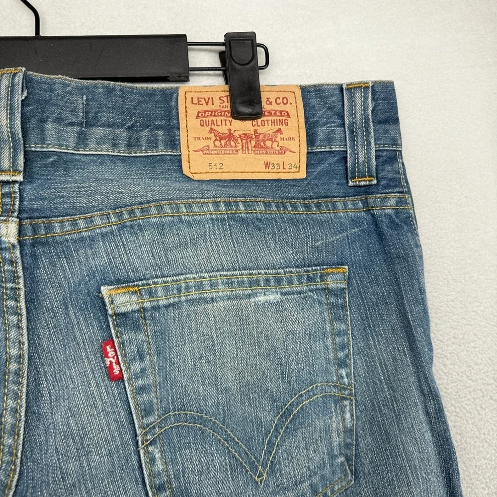 Vintage Levis Jeans men's 33x34 Fits 36x34 Blue baggy 512 Bootcut Faded y2k Dark